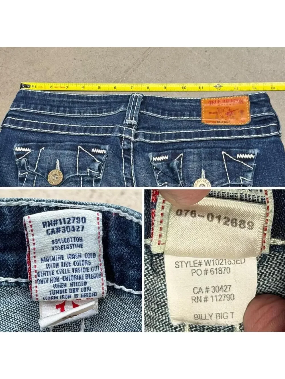 True Religion Bootcut Billy Big T Jeans Mens 29x33 (Tag 27) Made In USA VTG Y2K